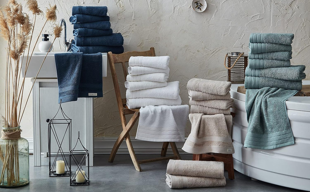 PandaHome Badvorleger Set aus 100% Baumwolle - 2 Stück Badematte - Duschvorleger Duschmatte, Schnell