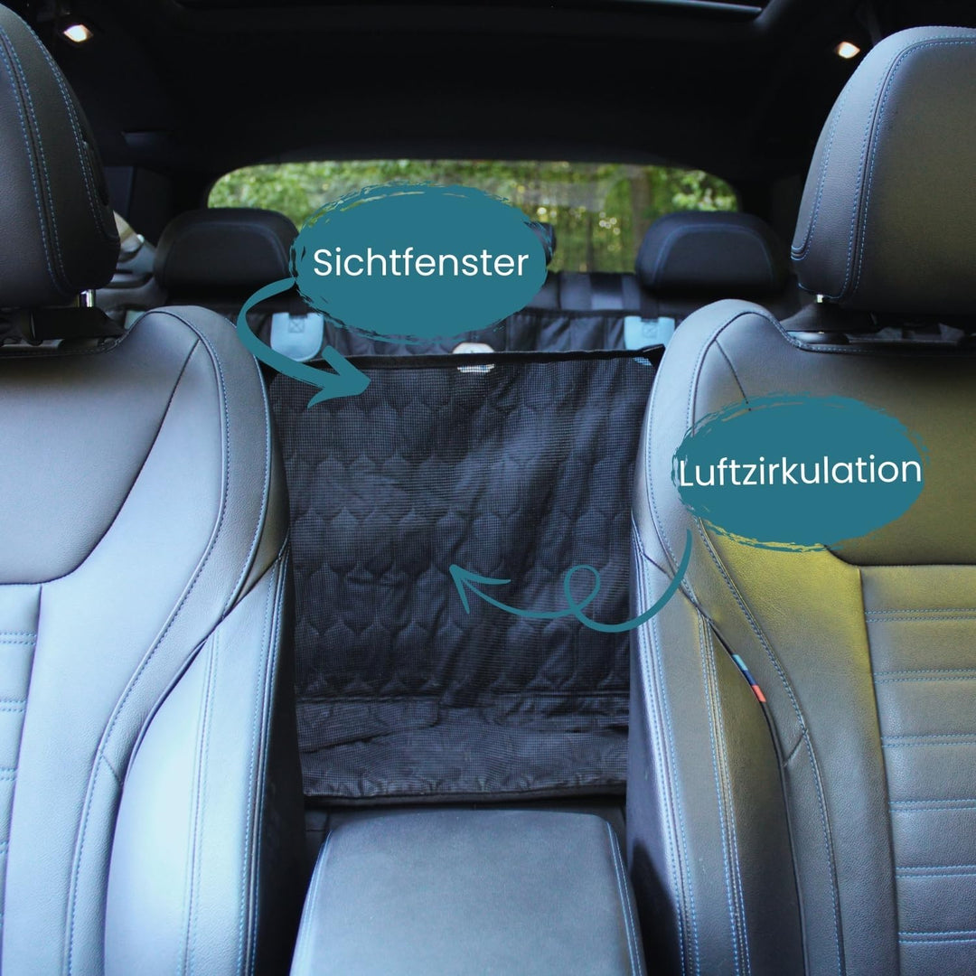 Hundedecke Auto Rückbank - Autoschondecke Hund Rücksitz in edler Lederoptik- ISOFIX-kompatibel, ruts