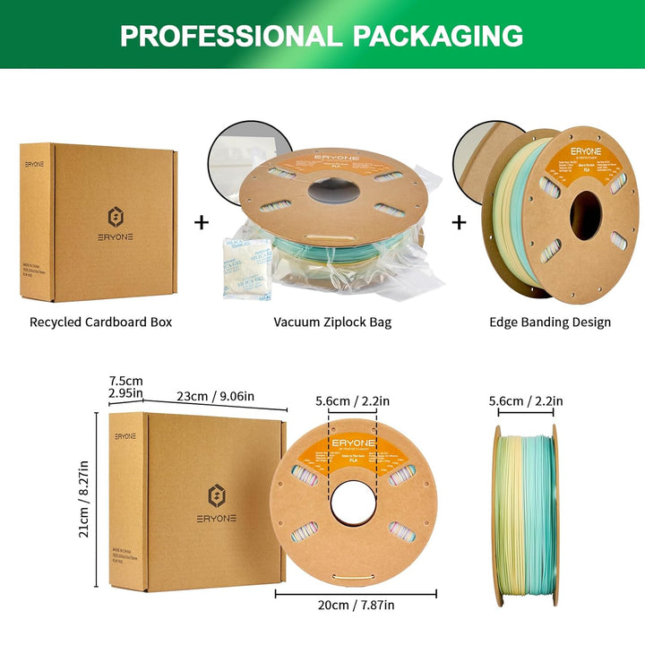 ERYONE PLA Filament for 3D Printer, 3D-Drucker-Filament, 1.75mm +/-0.03mm, Leuchtet PLA Filament, Le