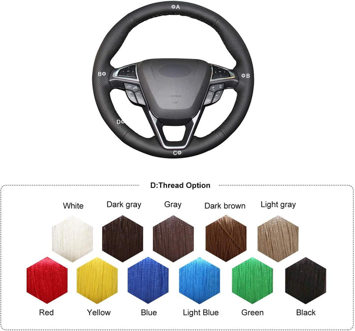 MEWANT Lenkradbezug für Ford Mondeo 2014-2022 / S-Max 2015-2024 / Edge 2015-2020 / Galaxy 2015-2023