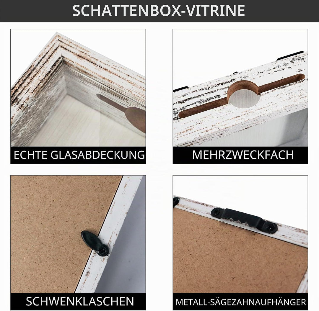GraduationMall 20x20cm 3D Bilderrahmen für Tickets Shadow Box mit Slot,Rahmen zum Befüllen Speicherb