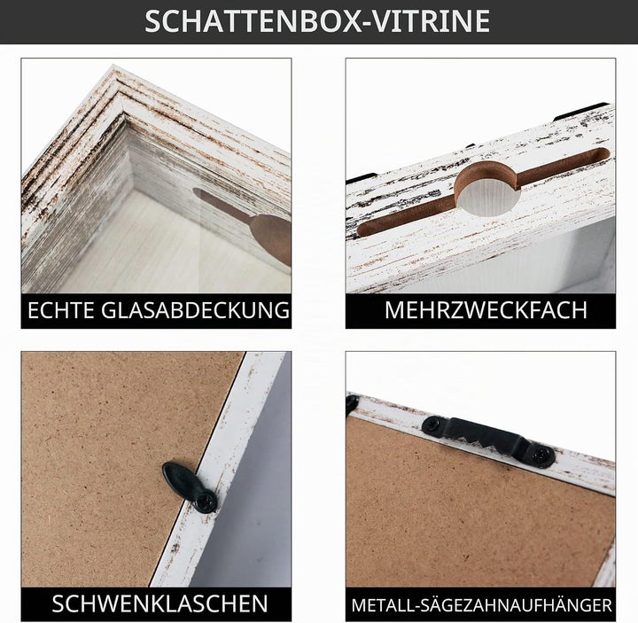 GraduationMall 20x20cm 3D Bilderrahmen für Tickets Shadow Box mit Slot,Rahmen zum Befüllen Speicherb