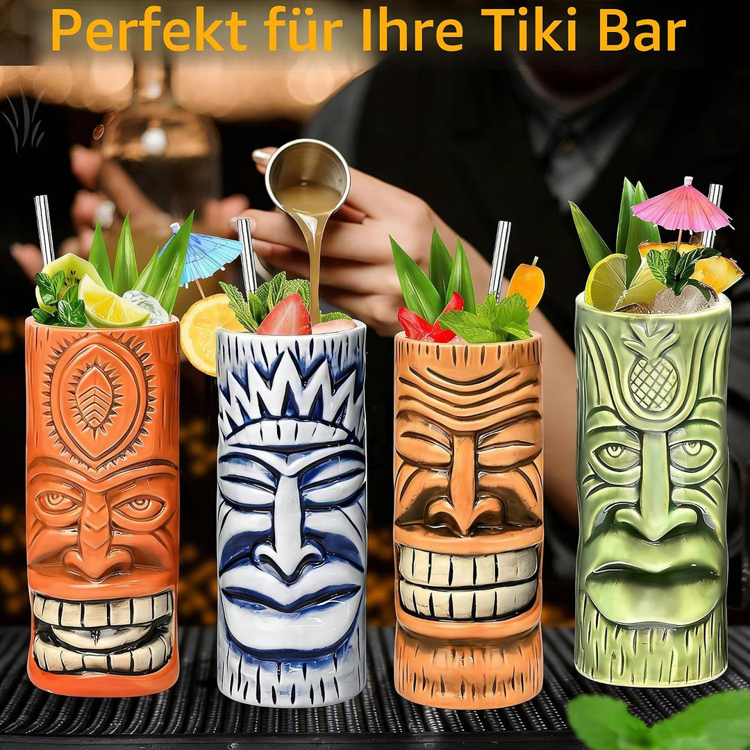 SuproBarware Tiki Mugs Set of 4 (TJB4-4), Tjb4-4