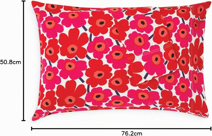 Marimekko - Kissenbezug-Set, Baumwoll-Perkal-Bettwäsche, Glatte und Coole Heimdekoration (Mini Unikk
