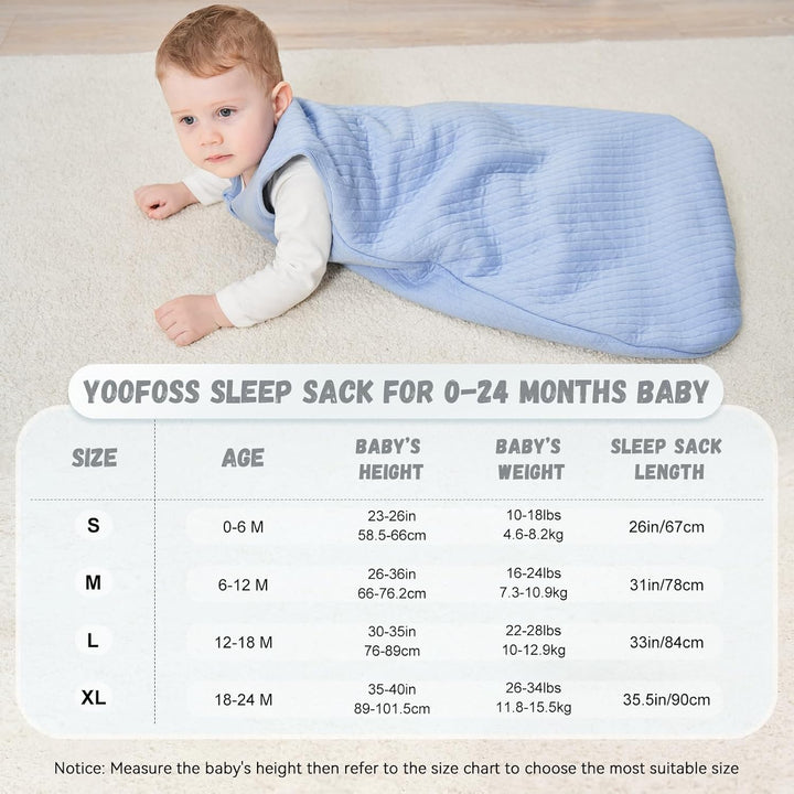 Yoofoss Schlafsack Baby Winter Baumwolle 2.5 TOG Warm Baby Winterschlafsack Weich Babyschlafsack Neu