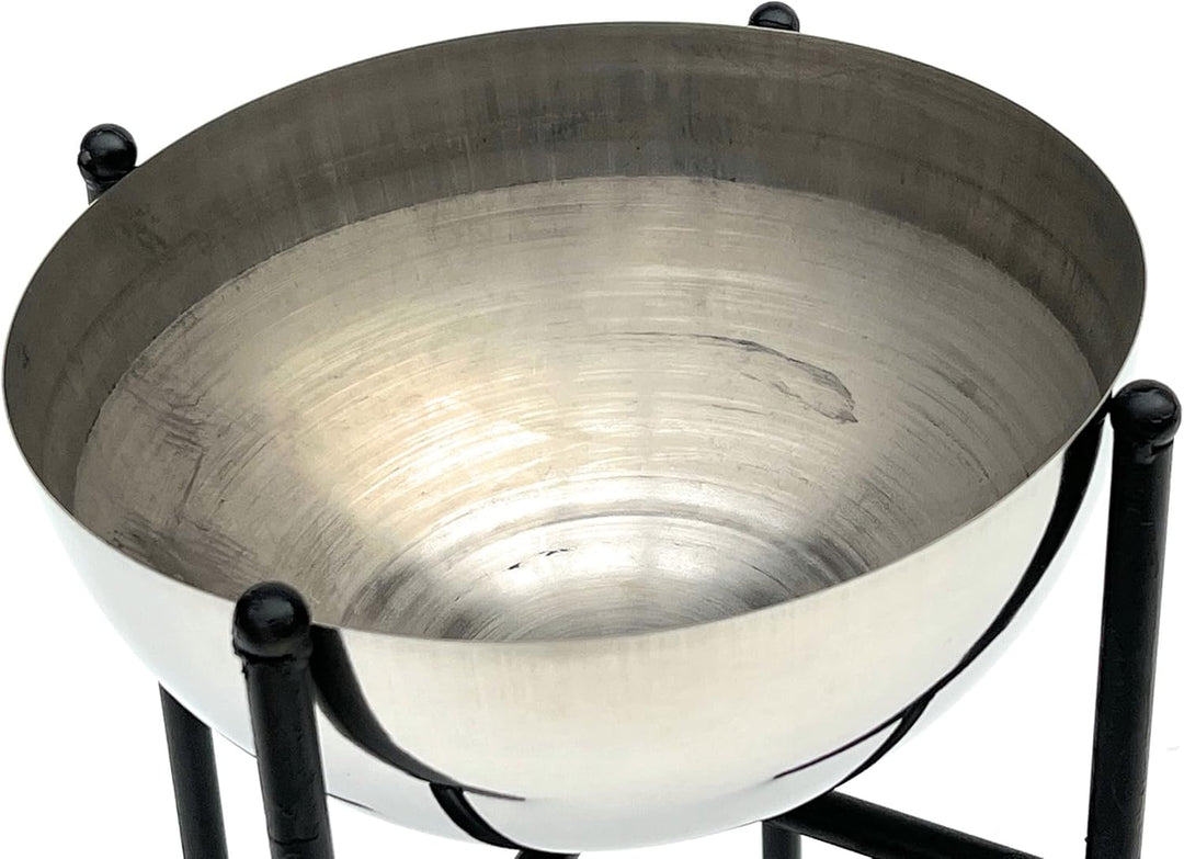 DanDiBo Blumenhocker Metall mit Topf Schwarz Silber 25-45 cm Blumenständer 96257 Blumensäule Modern