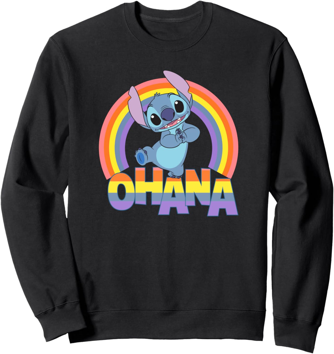 Disney Lilo & Stitch Pride Ohana Rainbow Cute Logo Sweatshirt