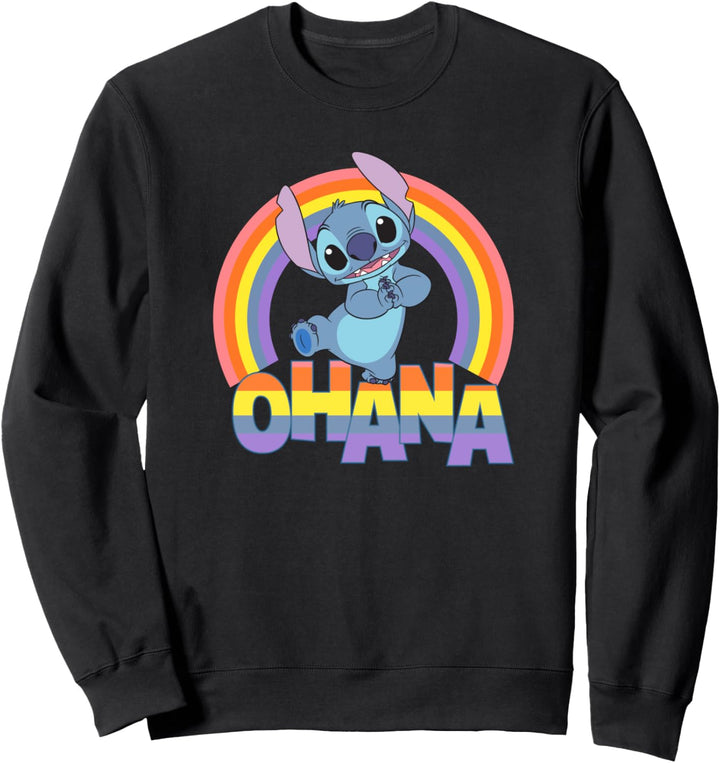 Disney Lilo & Stitch Pride Ohana Rainbow Cute Logo Sweatshirt