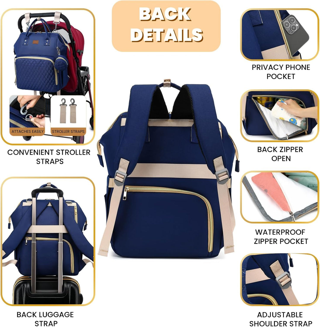 ROSEGIN Wickelrucksack Gross - Baby Wickeltasche Rucksack Wasserdicht & Leicht mit Wickelunterlage,