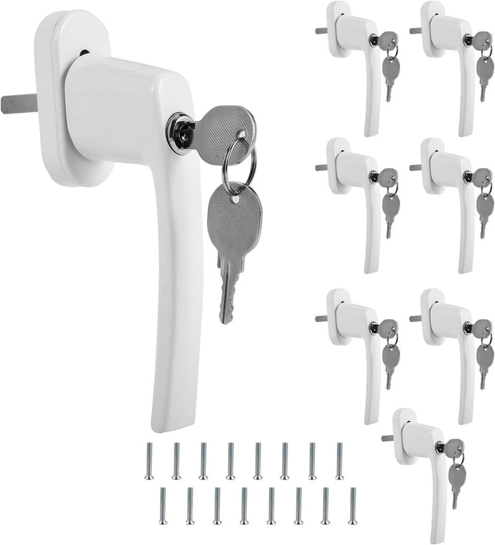 Herrselsam 8X Fenstergriff Aluminium, Abschliessbar Sicherheitsfenstergriff Fensterschloss Kindersic