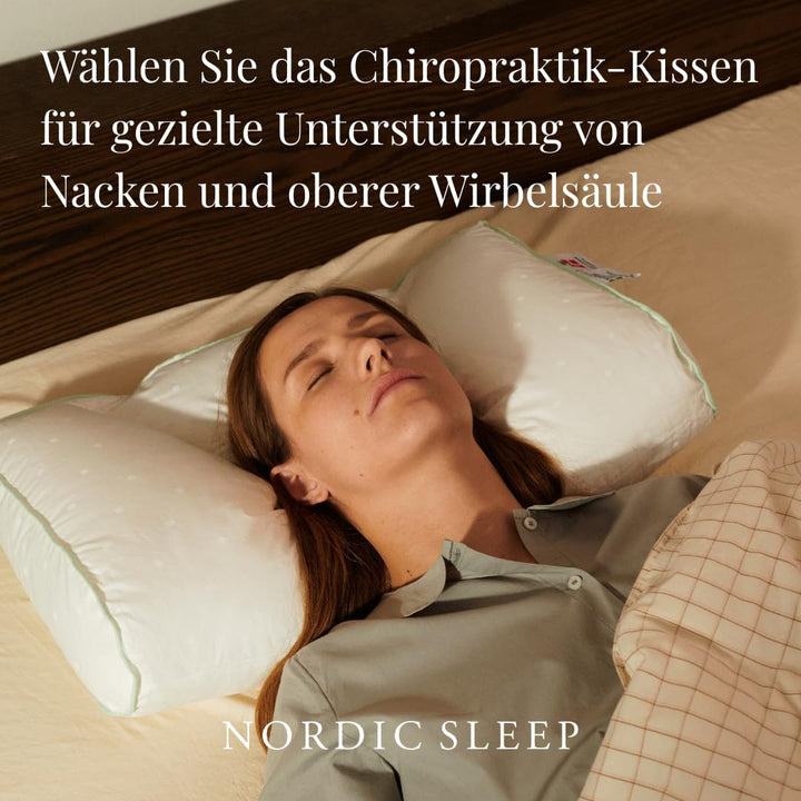 FOSSFLAKES Nordic Sleep by Chiropractic - Nackenstützkissen mit Bezug, die Ultimative Lösung für Nac