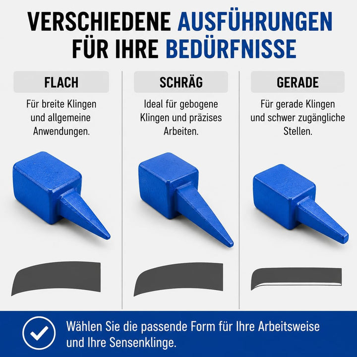 Dengelamboss Flach Geschmiedet zum Dengeln von Sensenklingen, Schräger Amboss, gerader Amboss, Sense