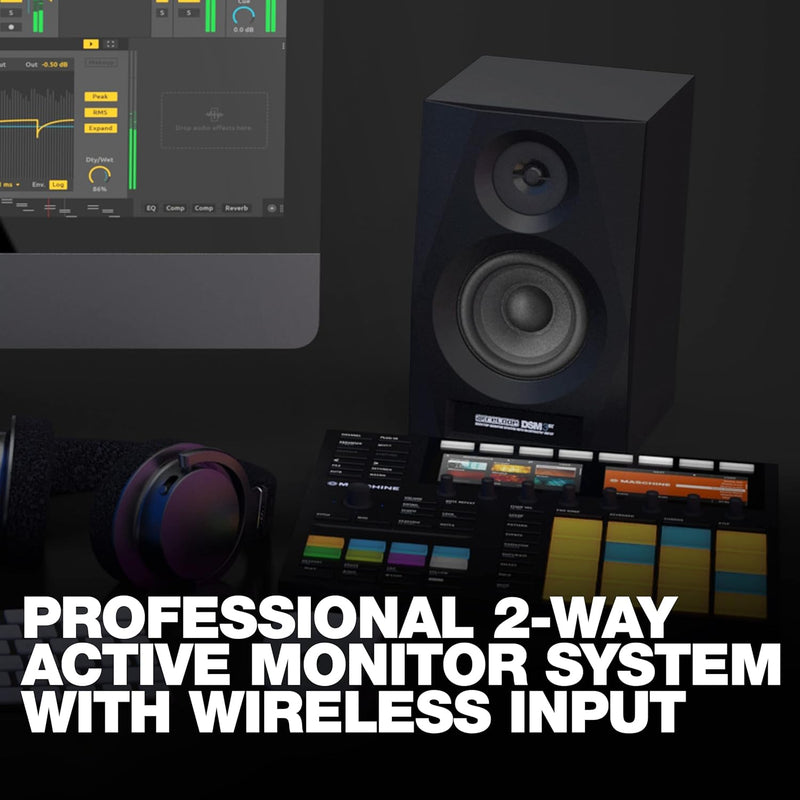 Reloop DSM-3 BT | Bluetooth PC-Lautsprecher für DJs und Producer, Professionelles 2-Wege-Aktiv-Monit