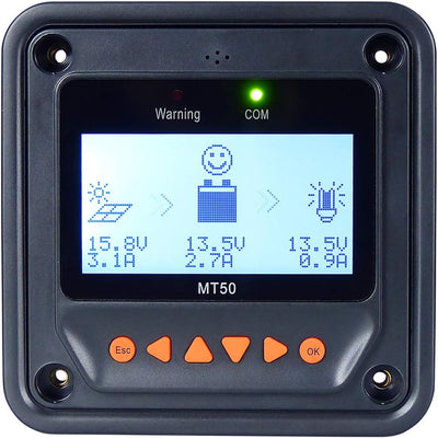 EPEVER MT50 Remote Meter für MPPT Solarladeregler 10A / 20A / 30A / 40A mit LCD-Display-Monitor und