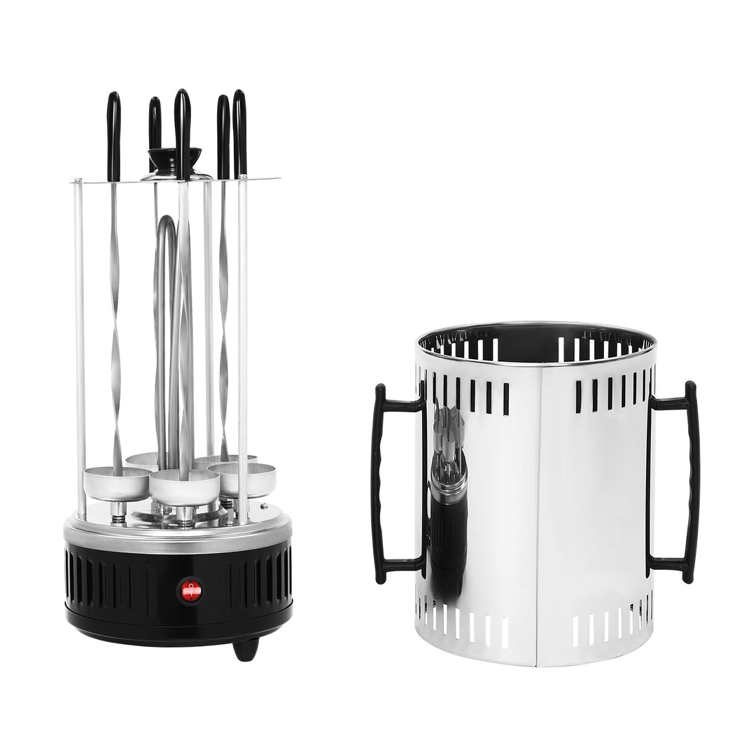 Vertikaler Elektrogrill, Vertikaler Rotisserie-Grill, Elektrische Drehgrillmaschine,mit 5 Schaschlik