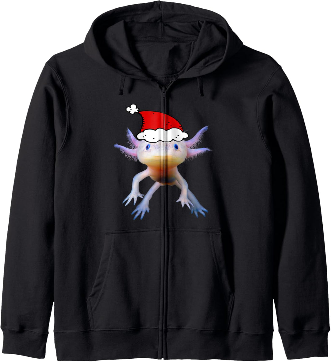 Axolotl Mexican Walking Fish Cute Amphibian Axolotl Xmas Hat Kapuzenjacke