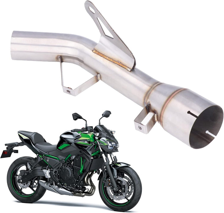 Aramox Motorrad-Auspuff-Mittelrohr 304 Edelstahl Hitzebeständiges Mittleres Verbindungsrohr Ersatz f