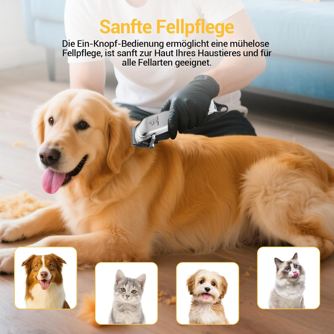 Professionelle Hundeschermaschine – Wiederaufladbarer Tierhaarschneider für Hunde & Katzen, Kabellos