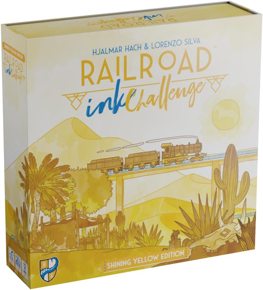 Asmodee, Railroad Ink Challenge-Shining Yellow Edition, Board Game, 1-4 Players, Ages 8+, 15-30 Minu