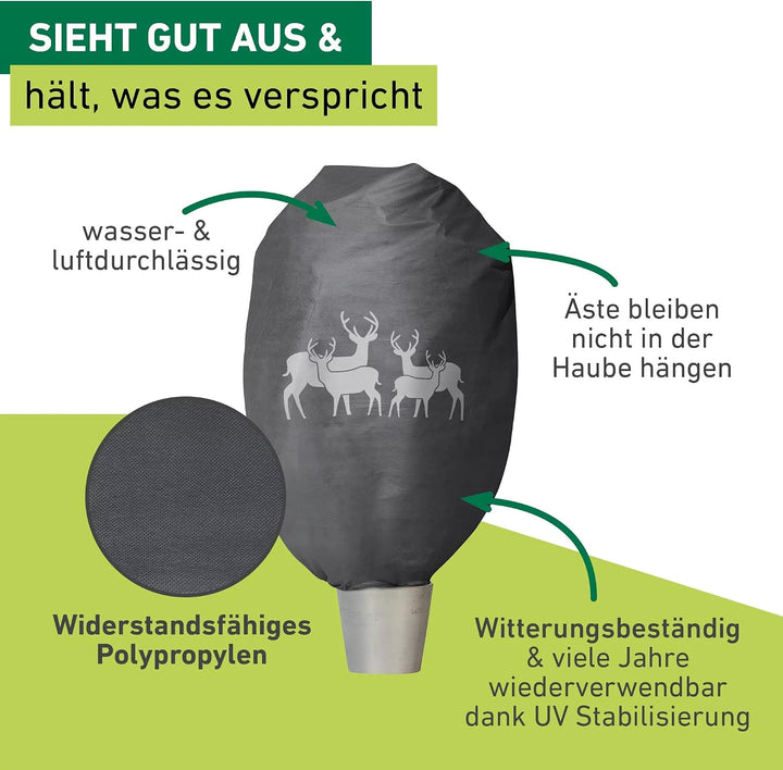 Windhager Winter-Deko-Vlieshaube Protect XXL, Kälteschutz, Frostschutz, Gartenvlies, Abdeckvlies, Hi