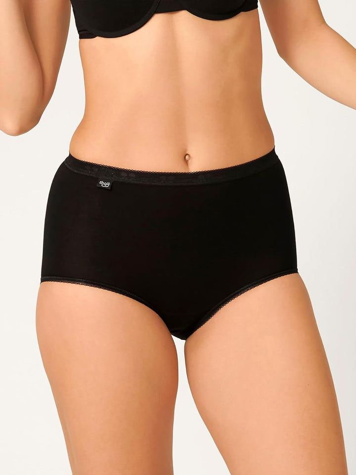 Sloggi Damen sloggi Basic+ Maxi 3P Taillenslip L Schwarz, L Schwarz