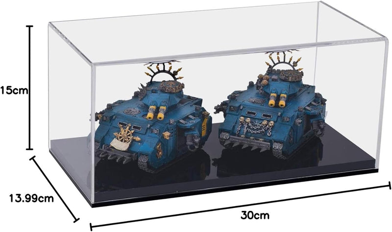 HMF 46803 Acryl Vitrine/Schaukasten für Modellautos, Figuren | 30 x 15 x 14 cm | Transparent 30 cm Q