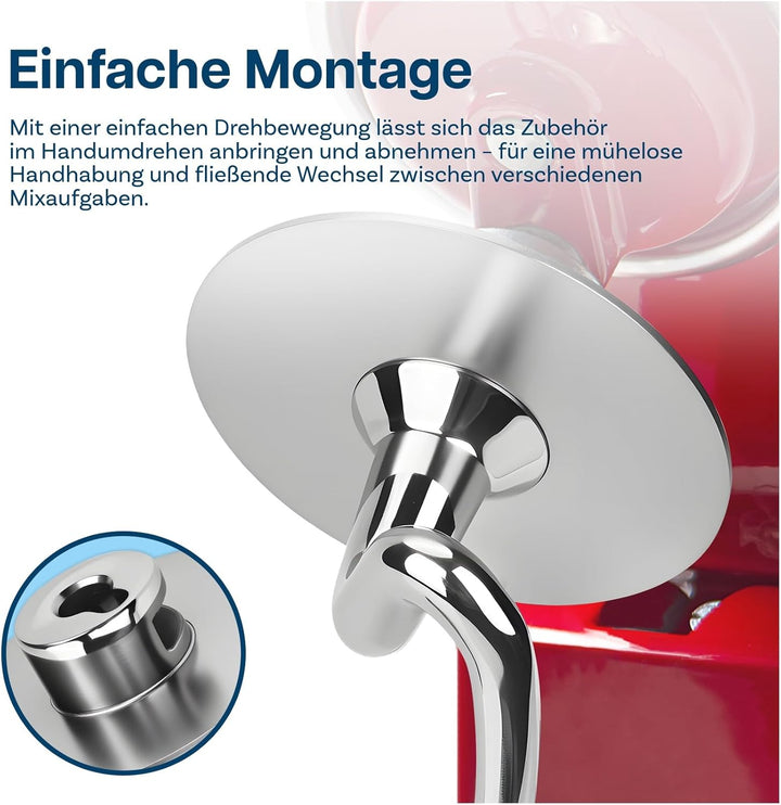 Edelstahl Spiral-Knethaken K45DH für KitchenAid 4.5-5 Quart Kippkopf-Standmixer Artisan & Classic Se