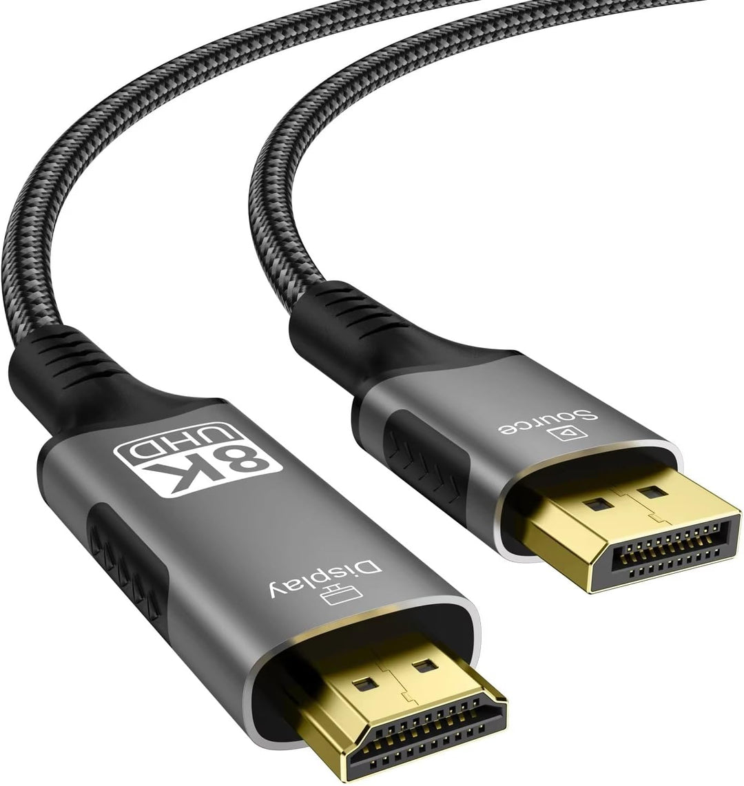 PremiumCord 8K Kabel DisplayPort 1.4 auf HDMI 2.1, Stecker auf Stecker, Auflösung 8K@60Hz,4K@144Hz,