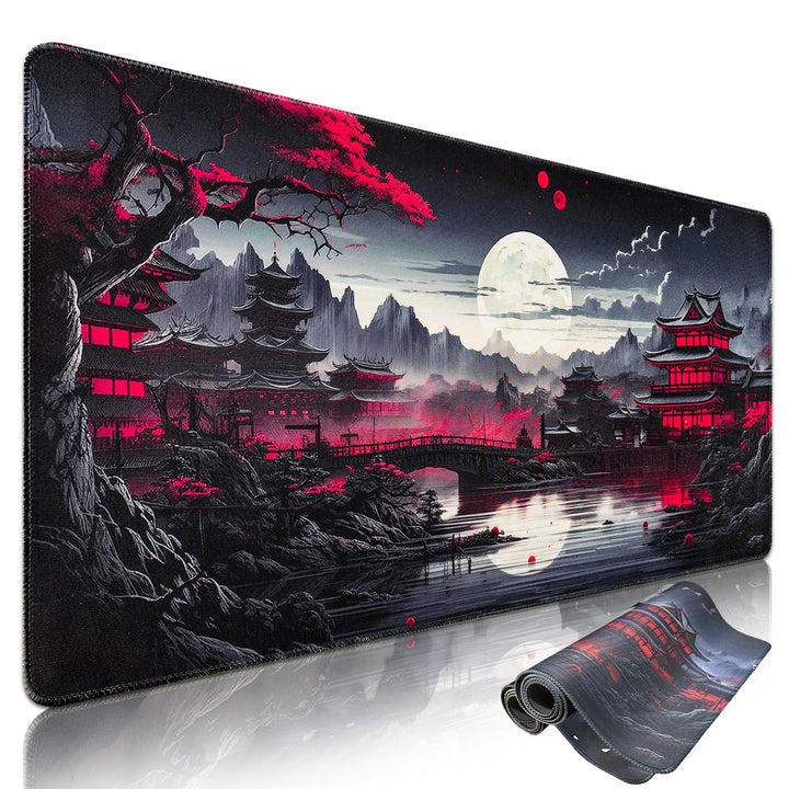 Niviy XXL Gaming Mauspad 800 x 300mm Japan Malerei Mousepad,Überdimensionales Schreibtischunterlage