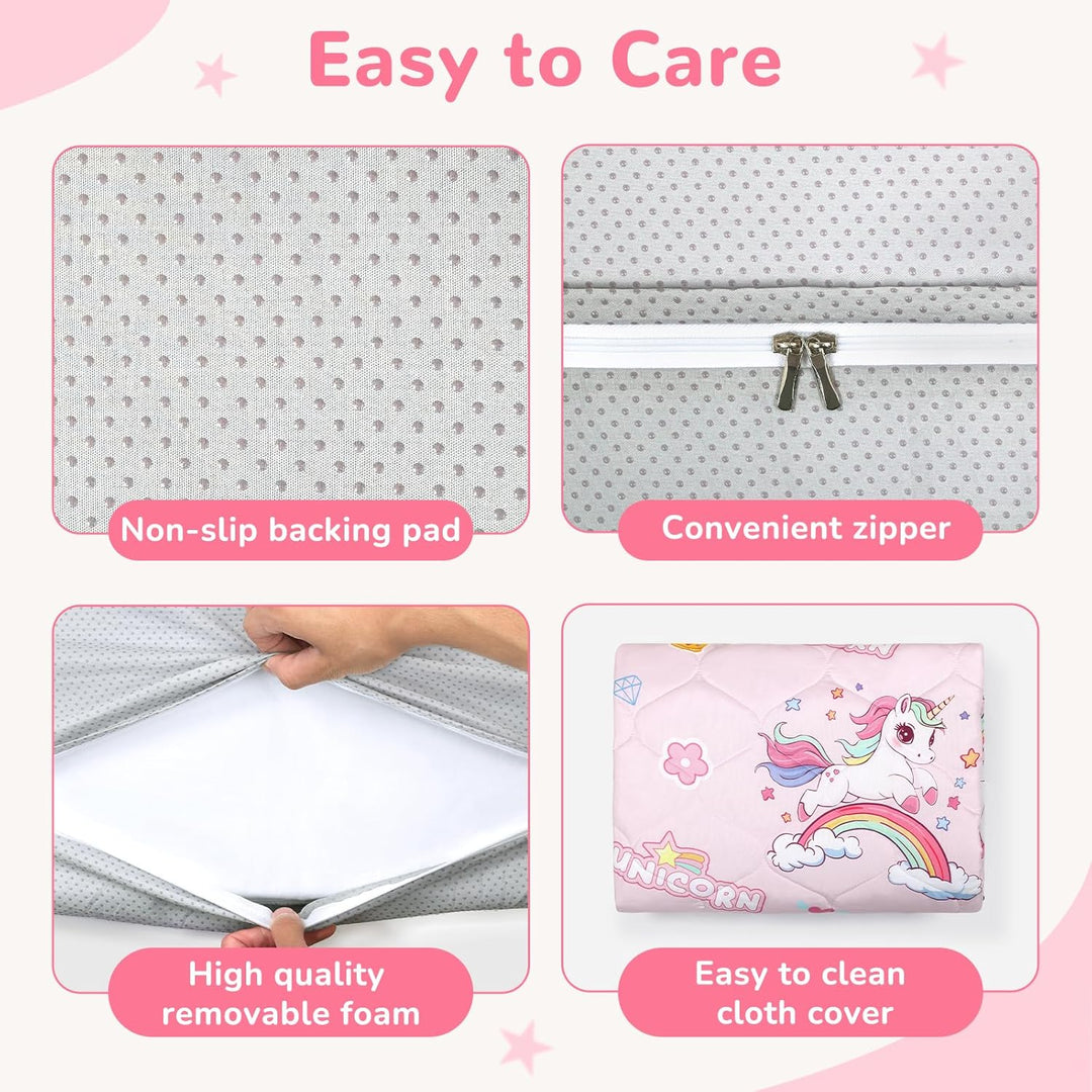 Spielmatte Baby 127×127cm mit Rutschfest, Extra Dicke 2cm Weiche Abtrennbar Krabbelmatte Baby, Faltb