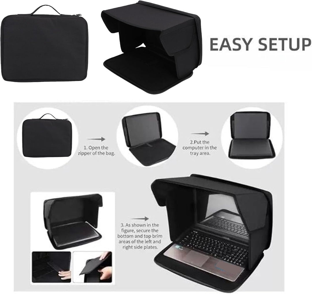 12-14 Zoll Laptop-Sonnenschutz-Sichtschutz, Faltbarer, Tragbarer Oxford-Stoff-Displayschutz mit Vers