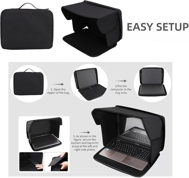 12-14 Zoll Laptop-Sonnenschutz-Sichtschutz, Faltbarer, Tragbarer Oxford-Stoff-Displayschutz mit Vers