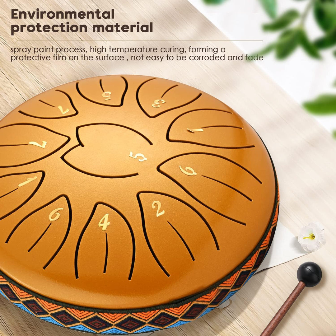 Steel Tongue Drum, PaNt 6 Zoll 11 Noten Zungentrommel Scheibentrommel Pan Töne Schlaginstrument Hand