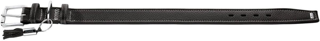 HUNTER CANNES Hundehalsband, Leder, Nappaleder, weich, edel, elegant, 45 (S), schwarz schwarz 45 (S)