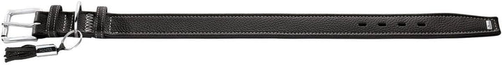 HUNTER CANNES Hundehalsband, Leder, Nappaleder, weich, edel, elegant, 45 (S), schwarz schwarz 45 (S)