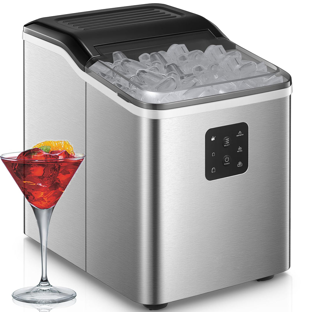 NORTHCLAN Eiswürfelmaschine mit 2 Eiswürfelgrössen, 12 kg 24 St, 9 Eiswürfel in 6 Minuten, Selbstrei