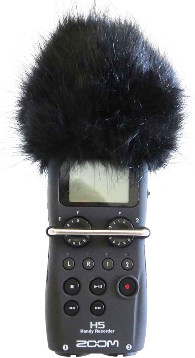 keepdrum Fell-Windschutz WS-BK Windshield für Zoom H2n,H4n,H5,H6 Digital Rekoder und Stereo Videomic