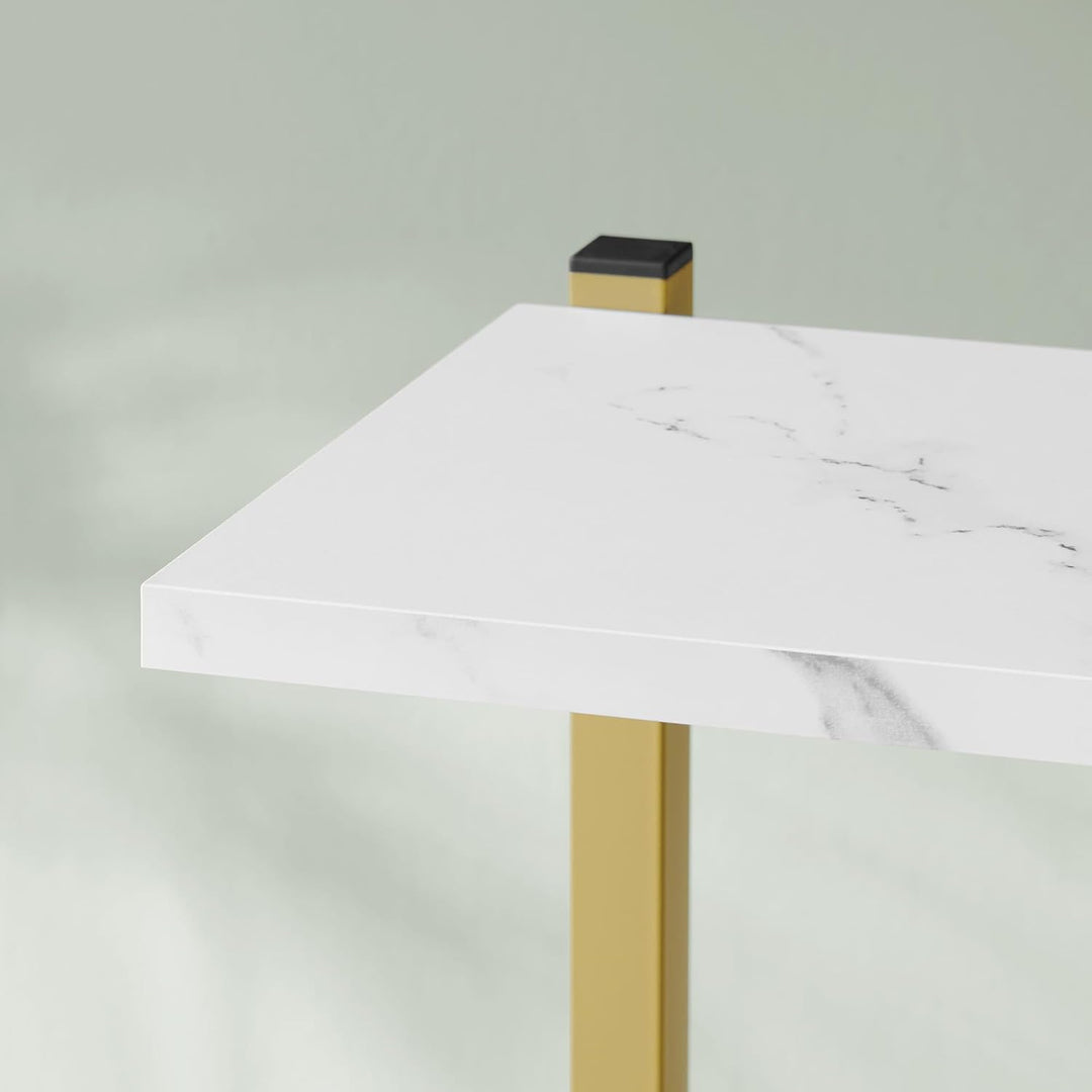 Home Collective Blumentopfregal mit 6 Ebenen in Marmor mit goldenen Beinen Ideal für Wohnzimmer Schl