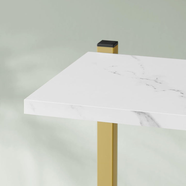 Home Collective Blumentopfregal mit 6 Ebenen in Marmor mit goldenen Beinen Ideal für Wohnzimmer Schl