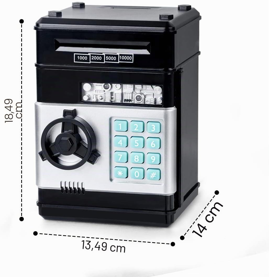 Thedttoy Spardose Scheine Elektronische Geldbank Geldtresor, Sparschwein ATM Tresor Kinder Digitaler