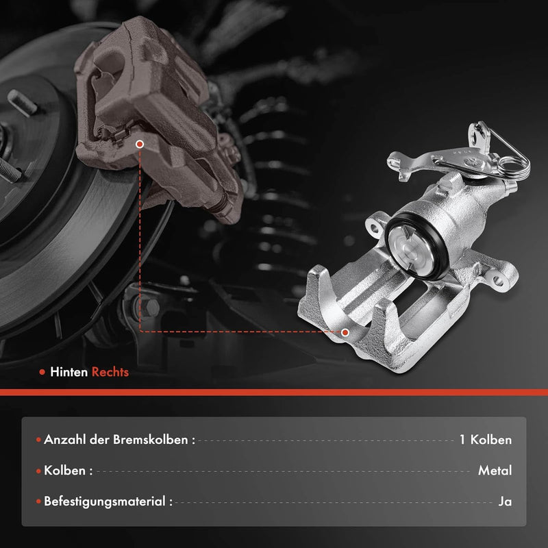 Frankberg Bremssattel Bremszange Hinten Rechts Kompatibel mit A8 4D2 4D8 2.8L-4.2L 1994-2002 Replace