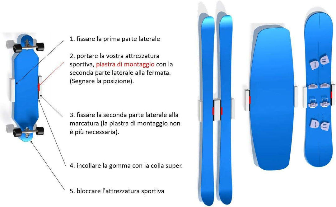 Clipboart® Standard Wandhalterung - Halterung - Snowboard - Wakeboard - Kiteboard - Balanceboard - W