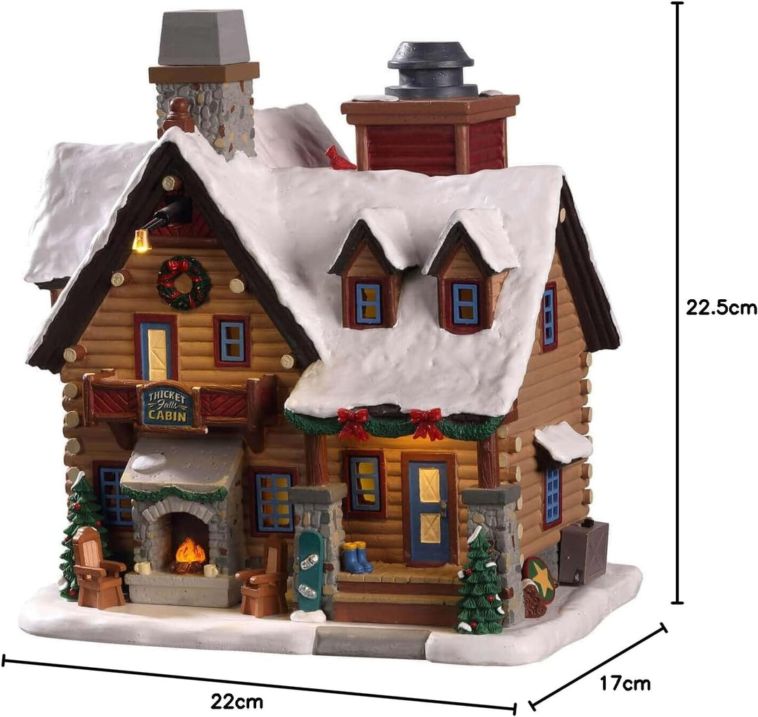 Lemax - Thicket Falls Cabin (Smoking), with 4.5v Adaptor