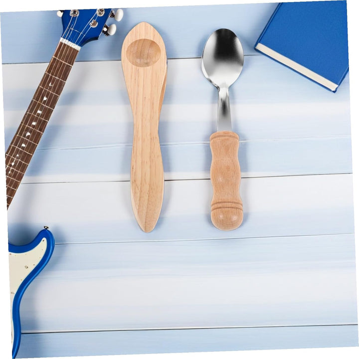 UPKOCH Musiklöffel Satz Aus Holz Und Metall Traditionelles Perkussionsinstrument Für Kinder Ergonomi