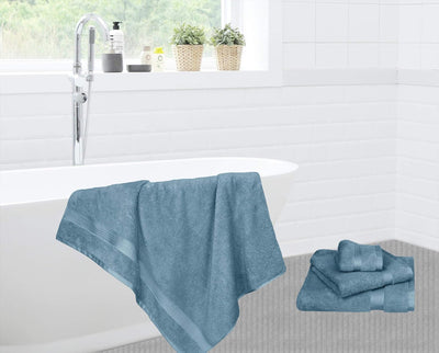 Lashuma Badehandtuch Herren Linz, Saunatuch Blau - Taubenblau, saugstarkes Strandtuch 70x200 70 x 20