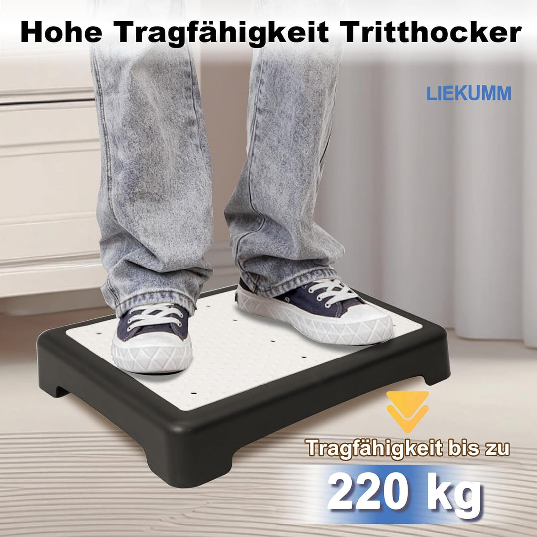 LIEKUMM Trittstufe Indoor & Outdoor, 220 kg Tragkraft Leichte Tritthocker, 8,5 cm Hoch, Kunststoff T