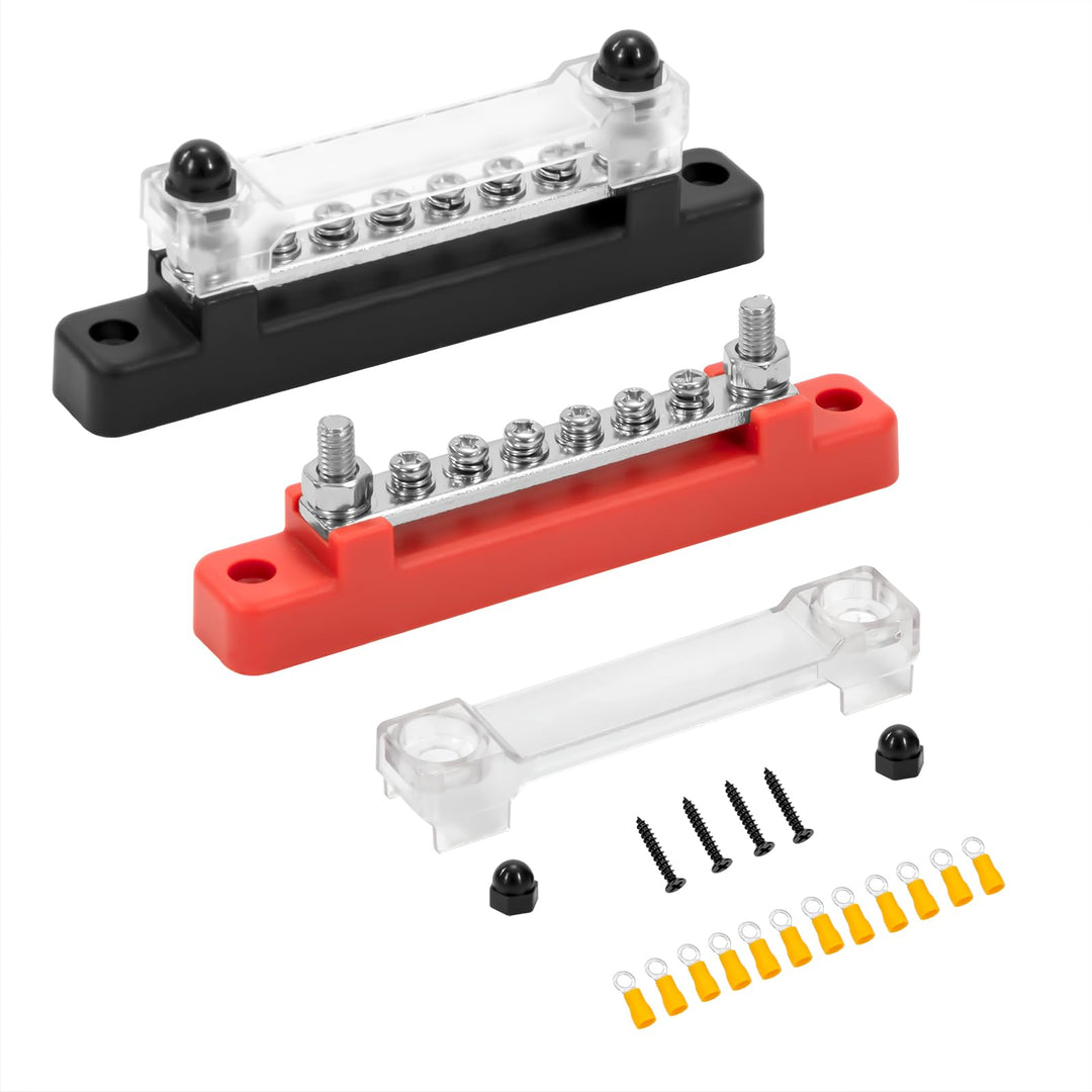 GUNGY Sammelschiene 12V-48V DC Sammelschienen Verteilerblock 150A Busbar Stromverteilungsblock mit 6