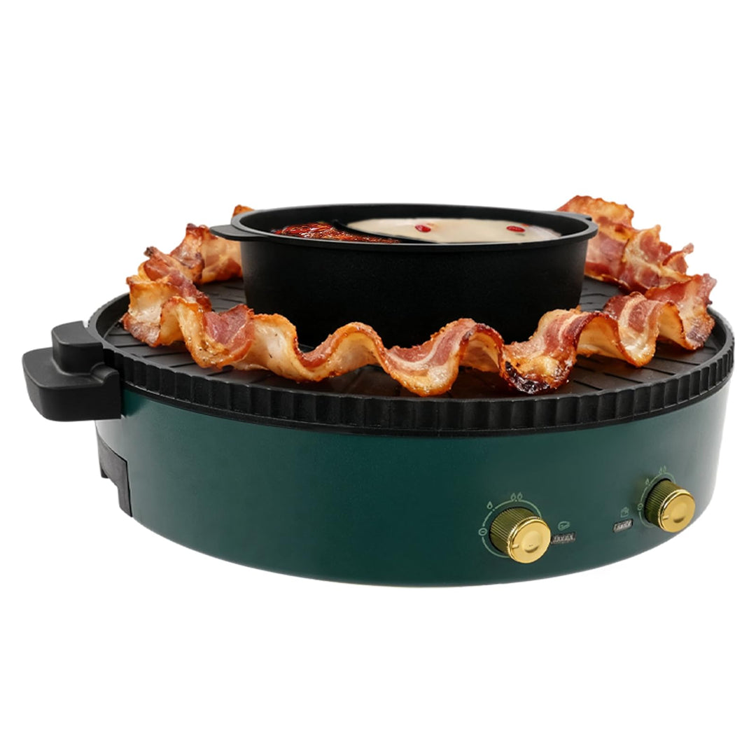 Hot Pot Herd, 2000W Elektrischer Kochtopf mit Grill, Multifunktionaler Elektrischer Kochtopf mit Gri