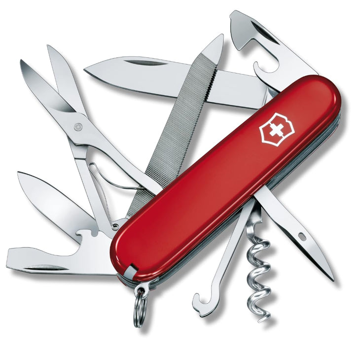 Victorinox, Taschenmesser, Mountaineer, 91 mm, rot (18 Funktionen, Klinge, Korkenzieher, Dosenöffner
