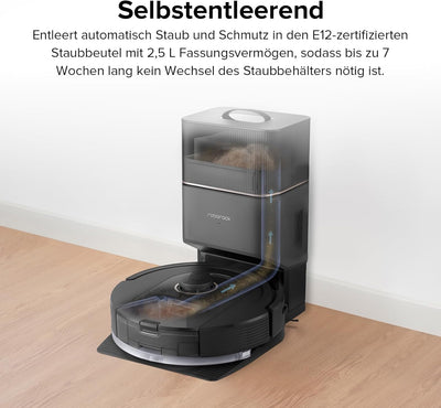 roborock Q5 Pro+ Staubsauger Roboter mit Absaugstation, DuoRoller-Bürste, 5500Pa Saugkraft, 2,5L Sta